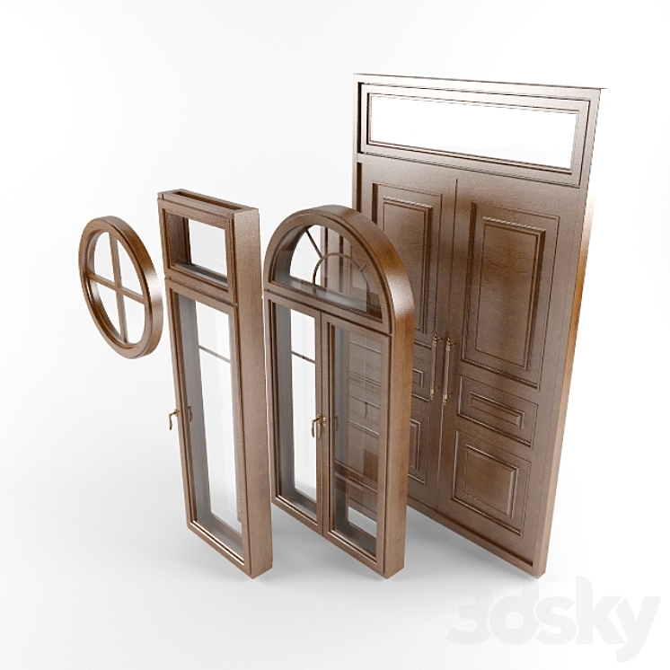 The windows and door of a single project. 3DS Max - thumbnail 1