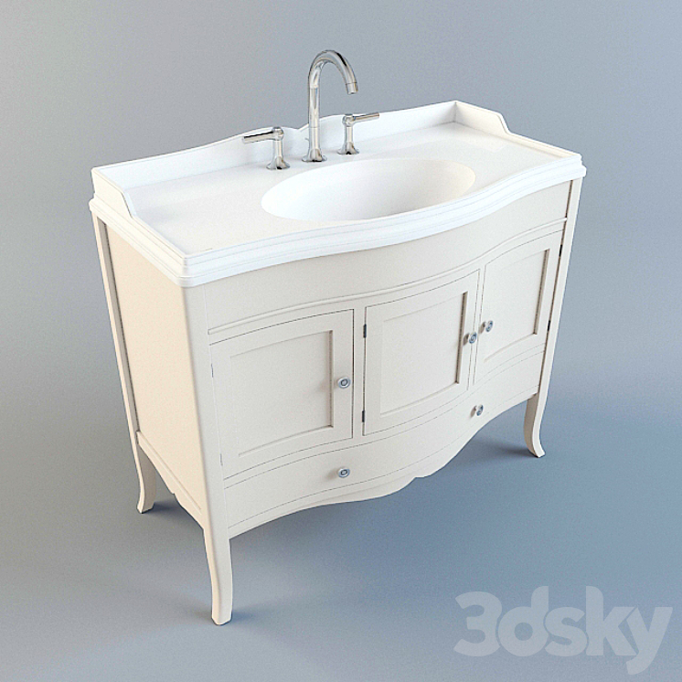 Washbasin with pedestal from SIMAS 3DS Max - thumbnail 2