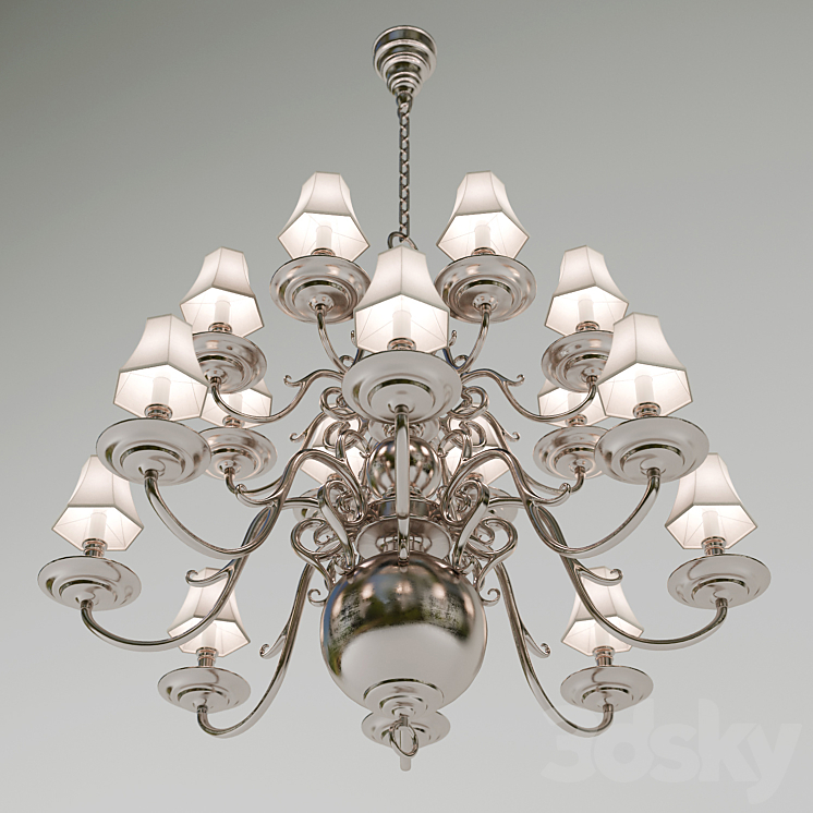 Chandelier Lillianne double tiered chandelier (Circa Lighting). designer Ralph Lauren Home 3D Model