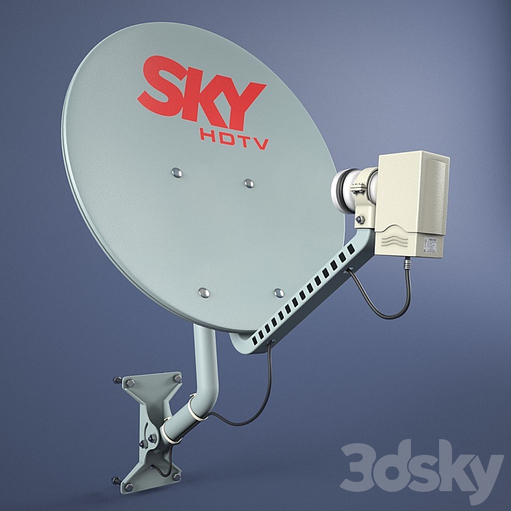 Parabolic antenna sky 3DS Max - thumbnail 1