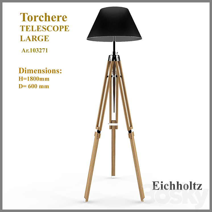 Torchere EICHHOLTZ TELESCOPE LARGE Floor lamp 3D model