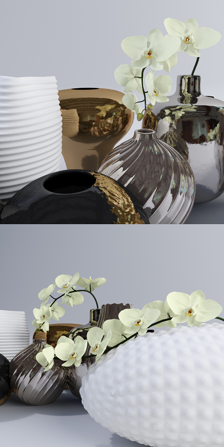 Nouveau Vases 3D Model