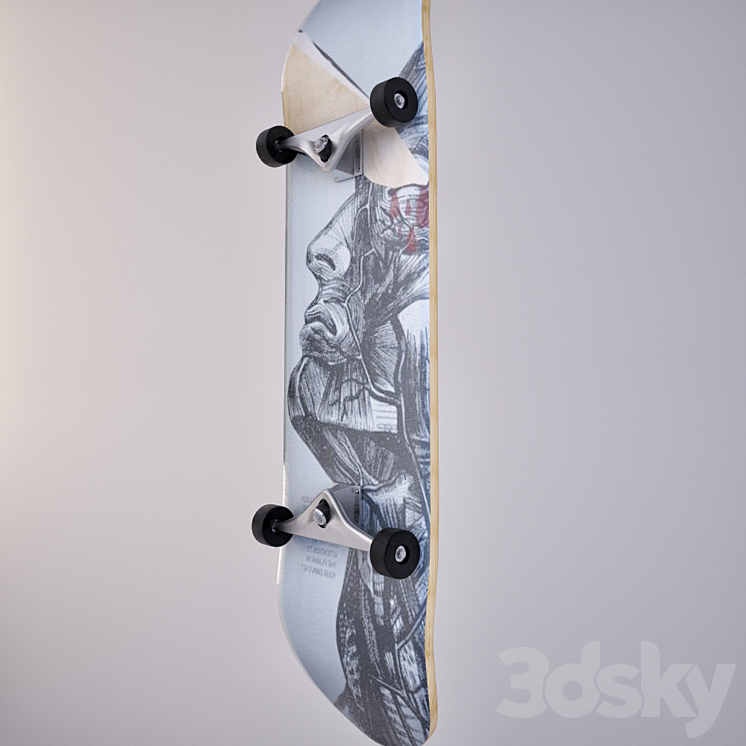 Skateboard wall decor 3D Model