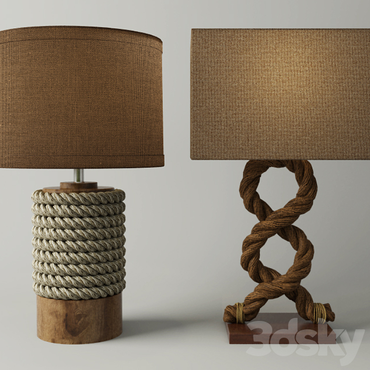 Rope Table Lamps 3DS Max - thumbnail 1
