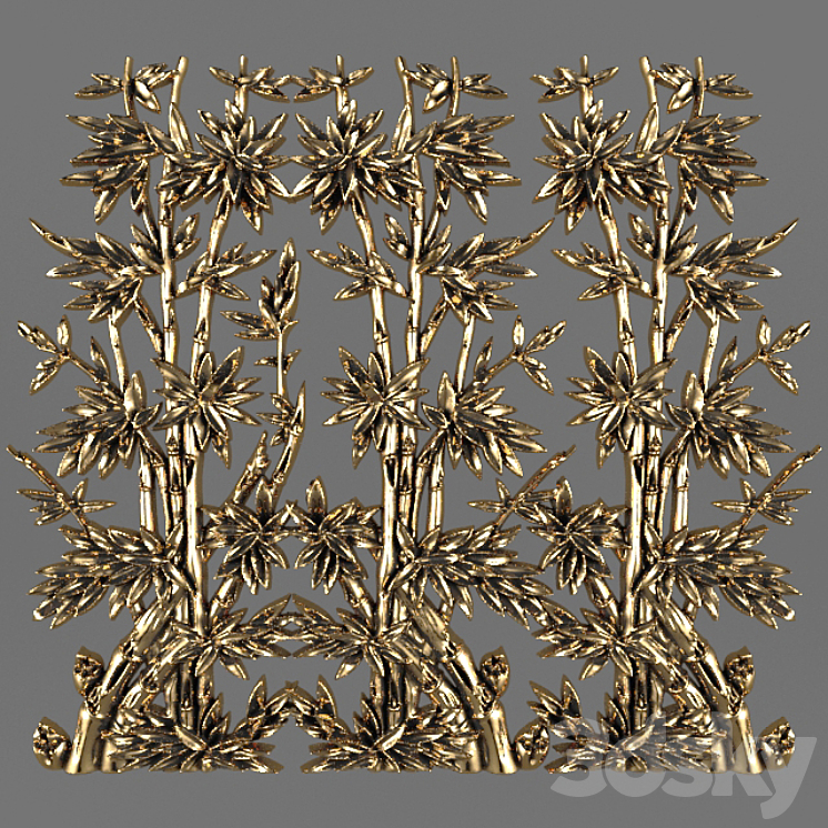 Bas-relief. Bamboo. 3DS Max - thumbnail 1