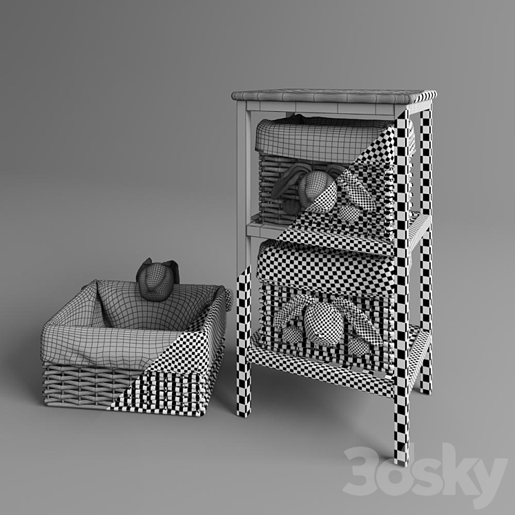Shelves with baskets 3DS Max - thumbnail 2