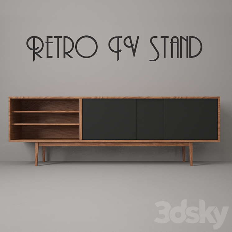 Retro TV Stand N4 | TV Stand 3DS Max - thumbnail 1