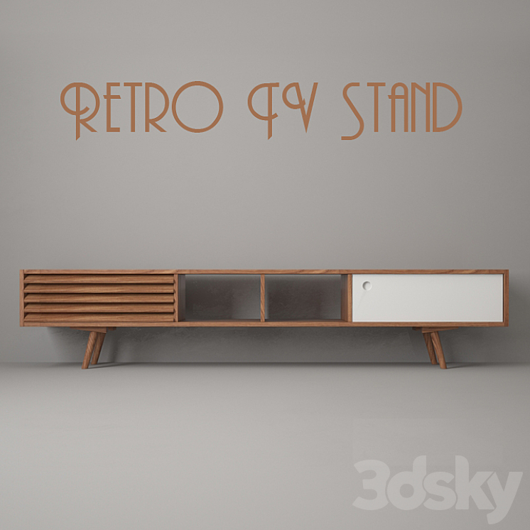 Retro TV Stand N5 | TV Stand 3DS Max - thumbnail 1