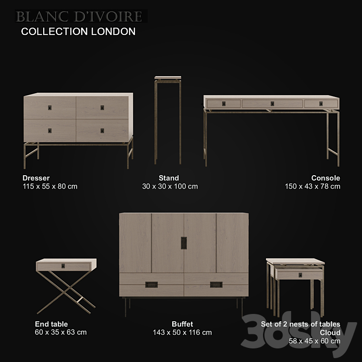 blanc d'ivoire – LONDON collection 3DS Max - thumbnail 2