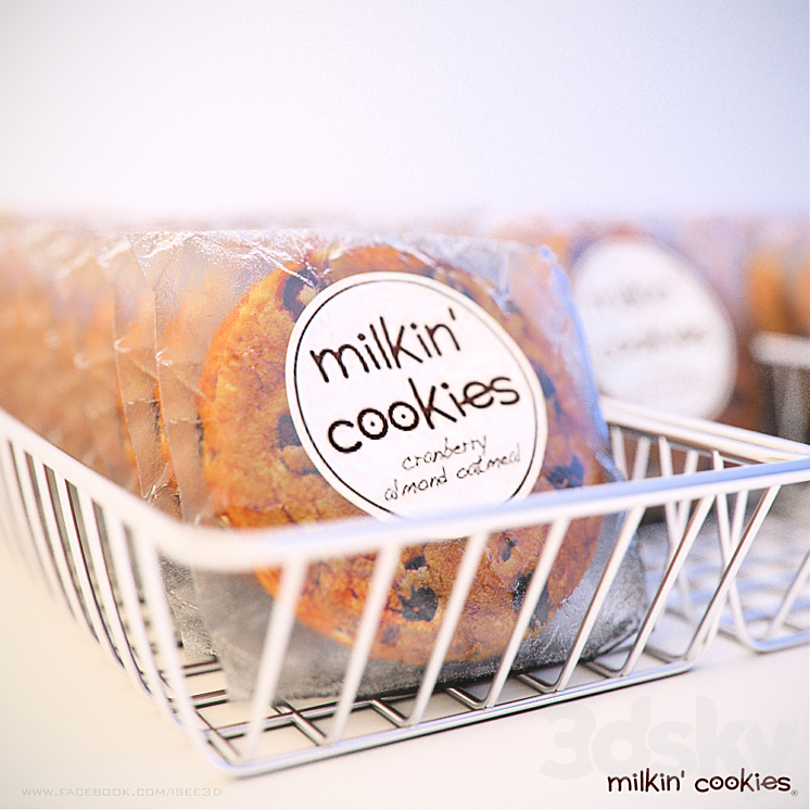 Milkin Cookies in basket 3DS Max - thumbnail 1