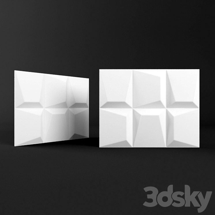 Mosaic 3D panel (bamboo) 3D Model