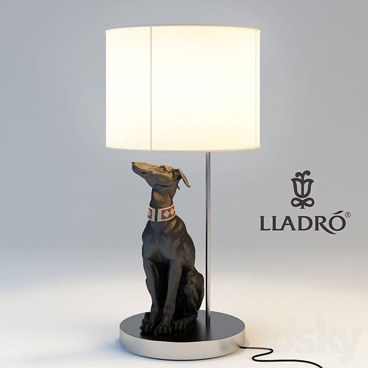 LLADRO ATTENSIVE GREYHOUND 3DS Max - thumbnail 1