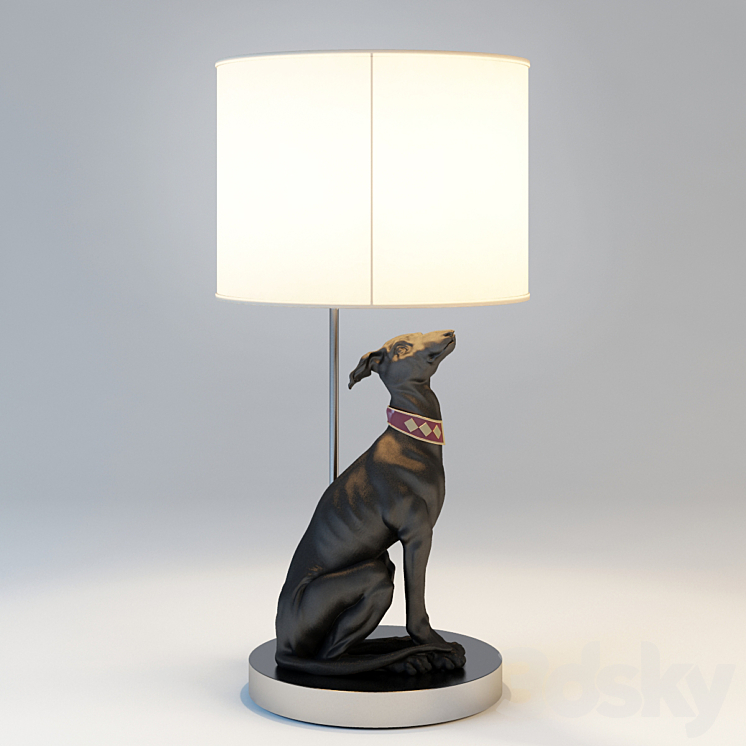 LLADRO ATTENSIVE GREYHOUND 3DS Max - thumbnail 2