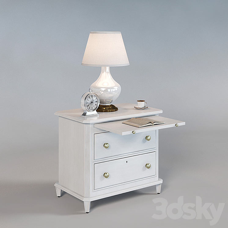 Bedside table Laurel 340-23-80 (inlay in the set) 3DS Max - thumbnail 1