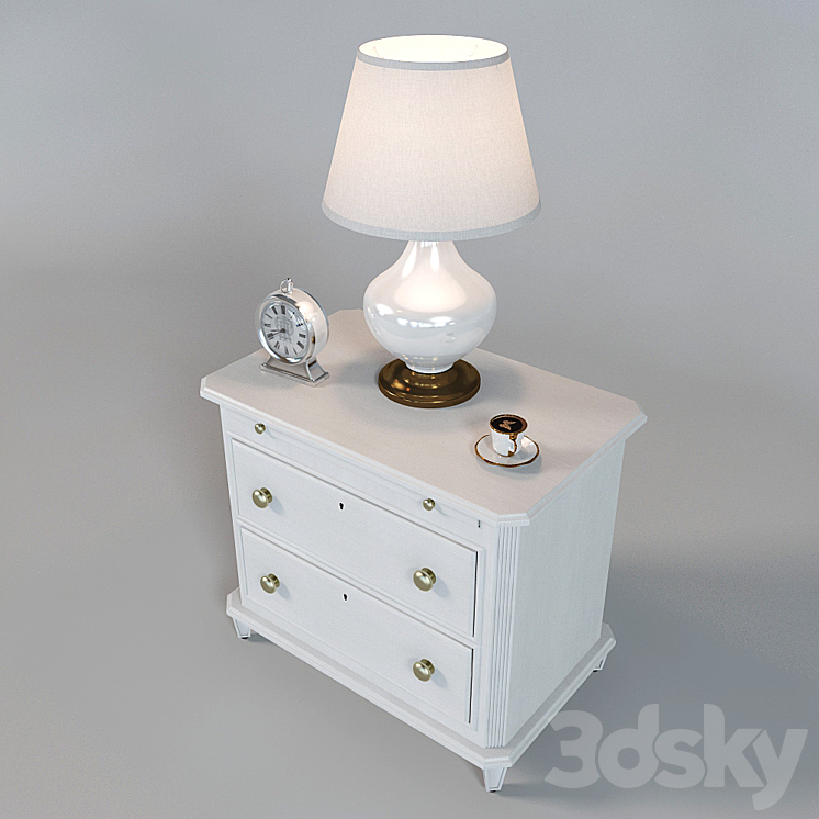 Bedside table Laurel 340-23-80 (inlay in the set) 3DS Max - thumbnail 2