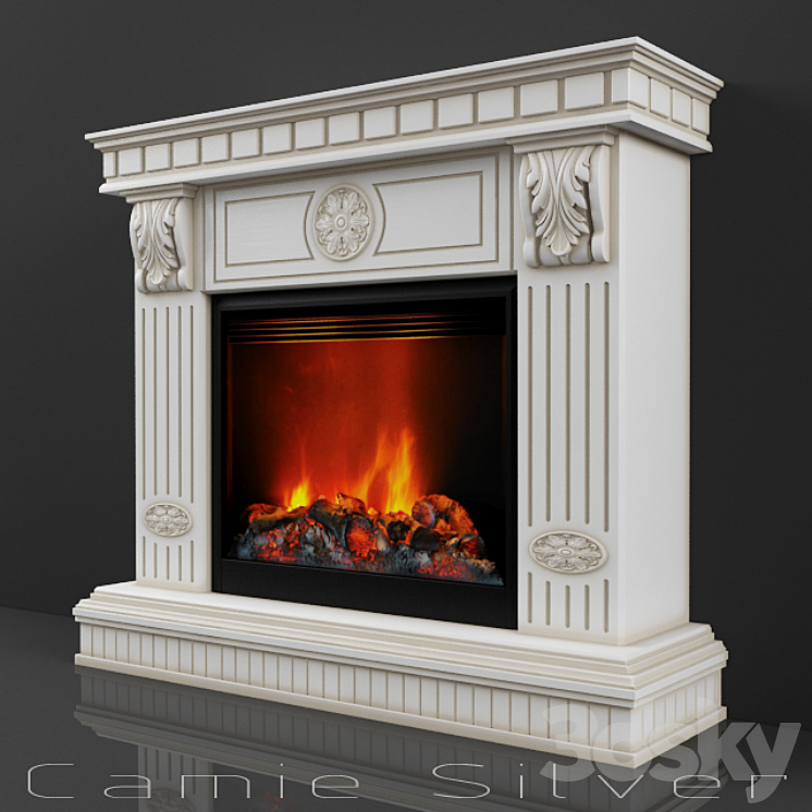 Fireplace Camie Silver 3D Model