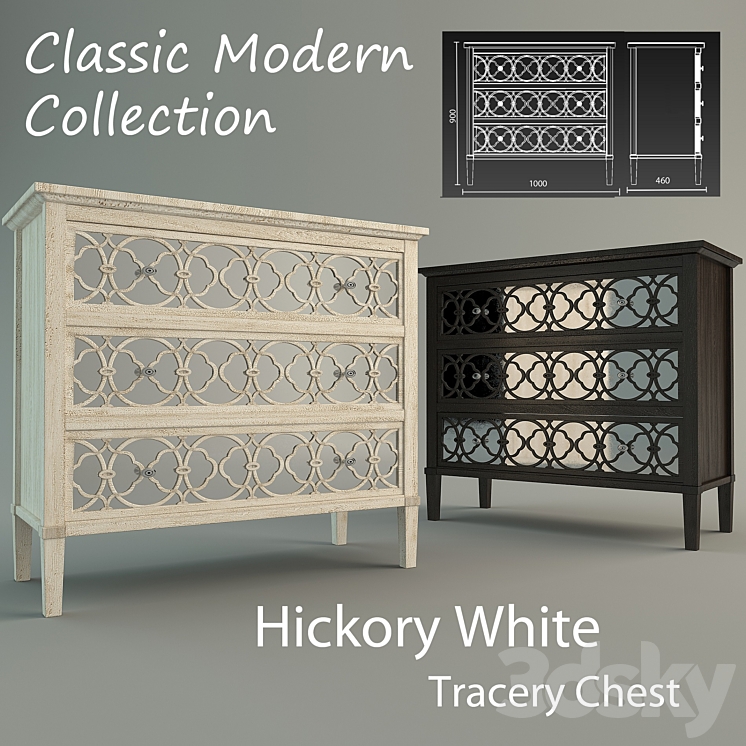 Hickory White Tracery Chest 3DS Max - thumbnail 1