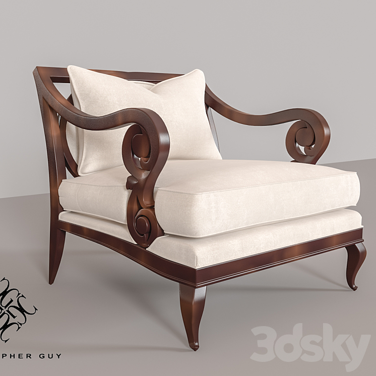 Armchair Christopher Guy 60-0052 3DS Max - thumbnail 1