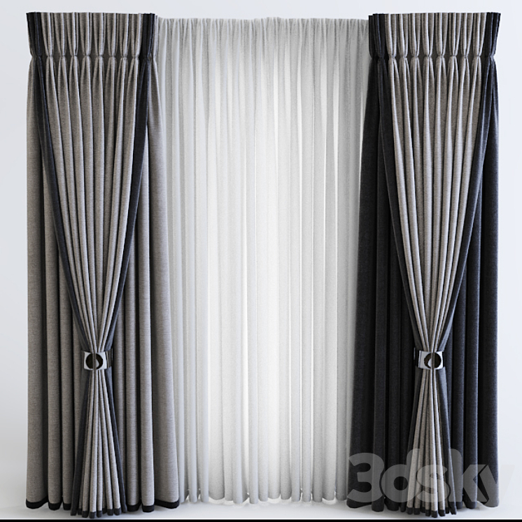 Curtains contemporary 3DS Max - thumbnail 1