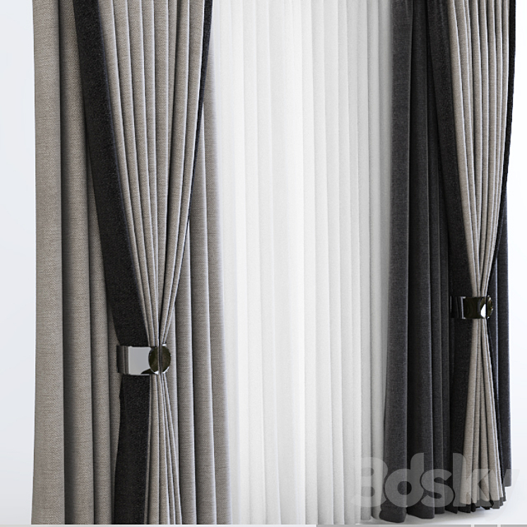 Curtains contemporary 3DS Max - thumbnail 2