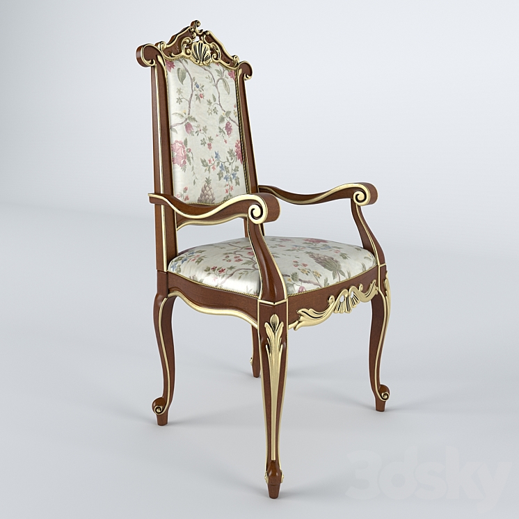 Chair With Armrests Modenese Gastone Art 12502 3DS Max - thumbnail 1
