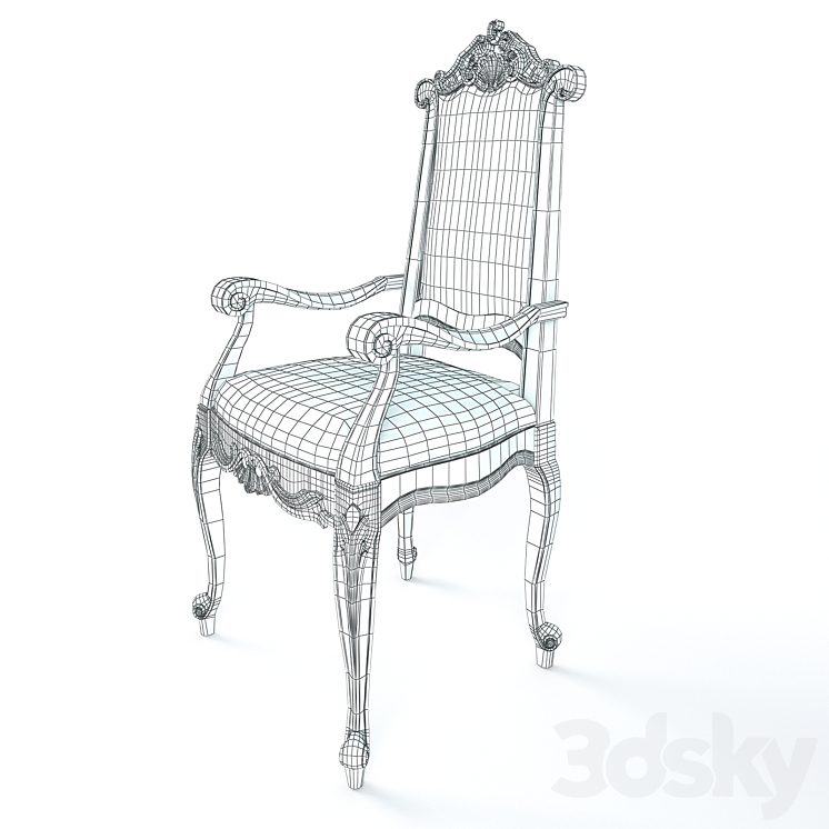 Chair With Armrests Modenese Gastone Art 12502 3DS Max - thumbnail 2
