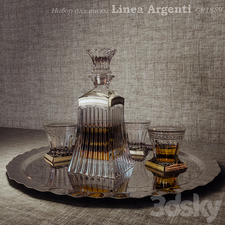 Set for whiskey Linea Argenti CR1859 3DS Max - thumbnail 1