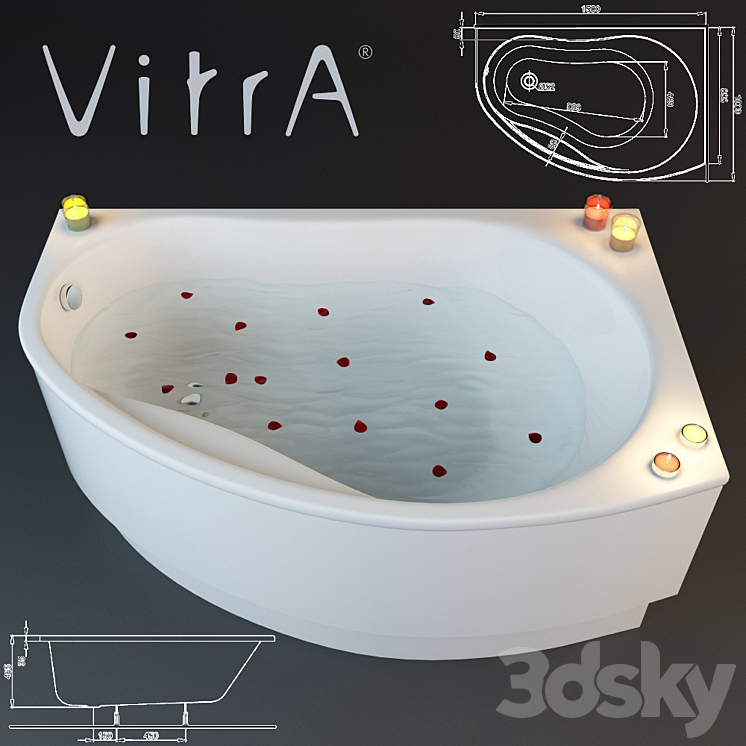 Acrylic bathtub IFO Rattvik BA20150000 3DS Max - thumbnail 1