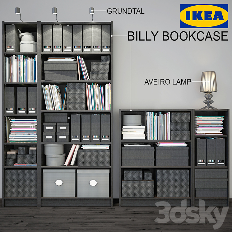 3DS MAX IKEA Billy Bookcase black 3DS Max