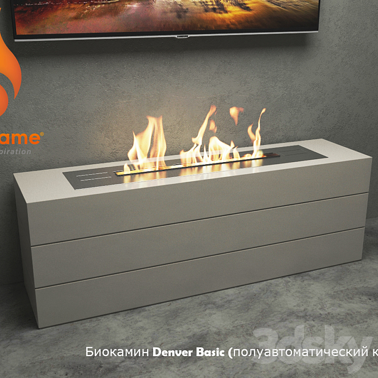 Bio Fireplace Denver Basic (semi-automatic fire) 3DS Max - thumbnail 1