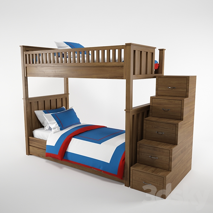 Pottery Barn bunk bed Bed 3D model
