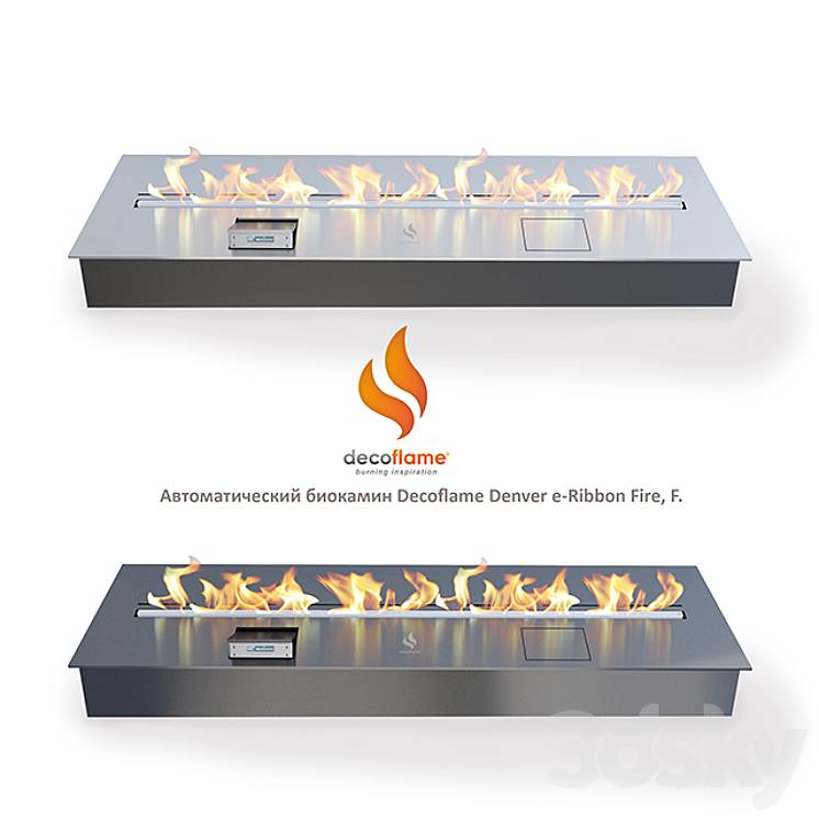 Automatic Bio Fireplace Decoflame Denver e-Ribbon Fire F 3DS Max - thumbnail 1