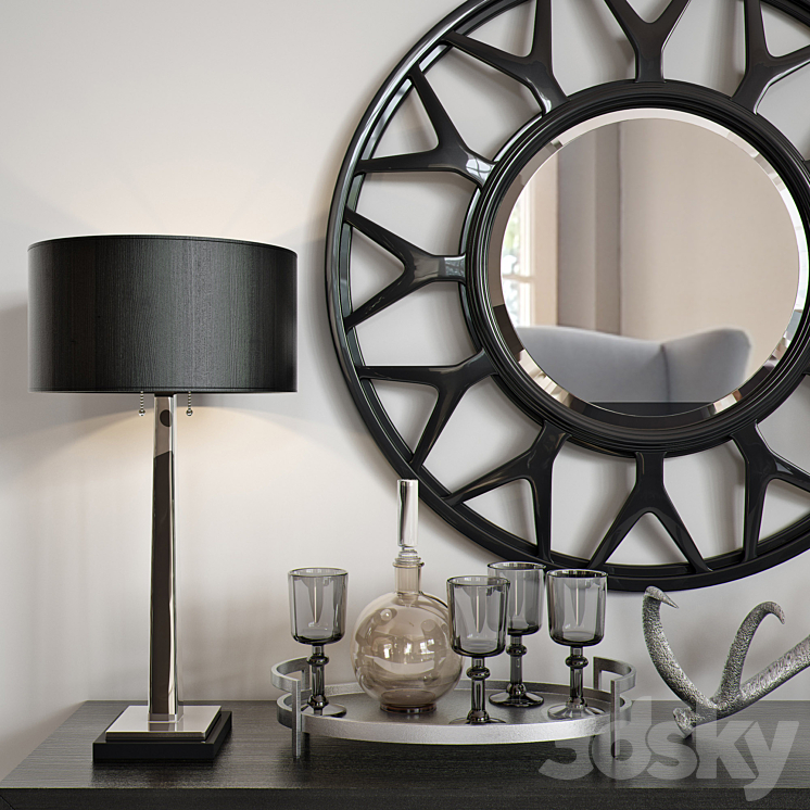 Lexington Targa Buffet & Esprit Round Mirror 3D Model