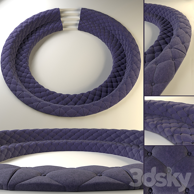 round couch built-in floor 3D Model