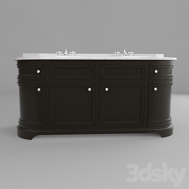 washbasin Odeon Double Vanity Sink Bathroom furniture 3D model