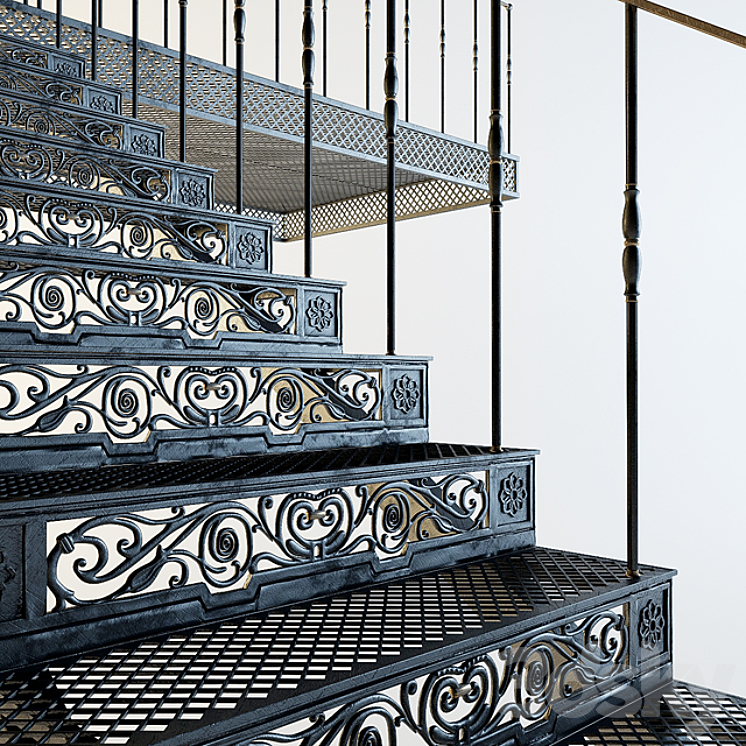 Forged stairs 3D Model