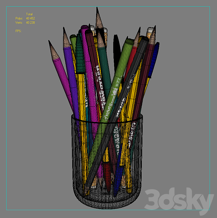 Pencils 3D Model