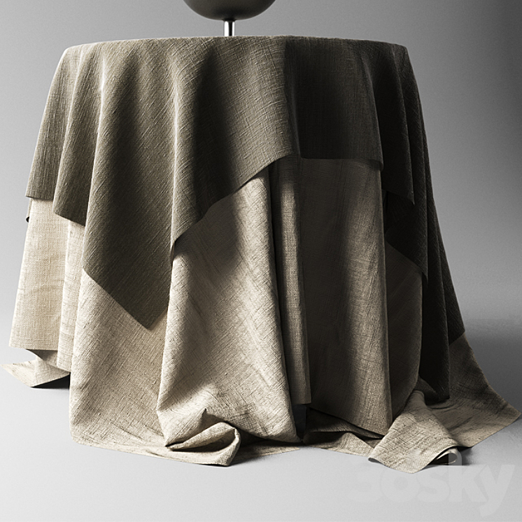 Table lamp with a tablecloth 3DS Max - thumbnail 2