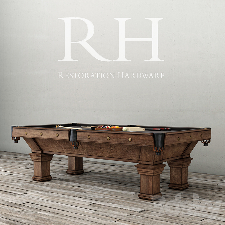 RH \/ BRUNSWICK VINTAGE 1906 BILLIARDS TABLE 3D Model