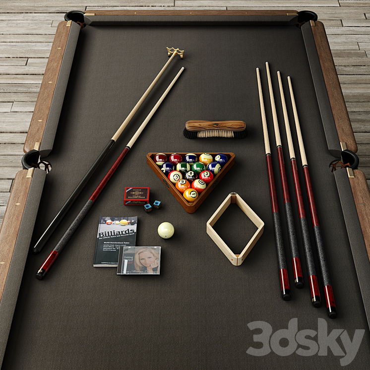 RH \/ BRUNSWICK VINTAGE 1906 BILLIARDS TABLE 3D Model
