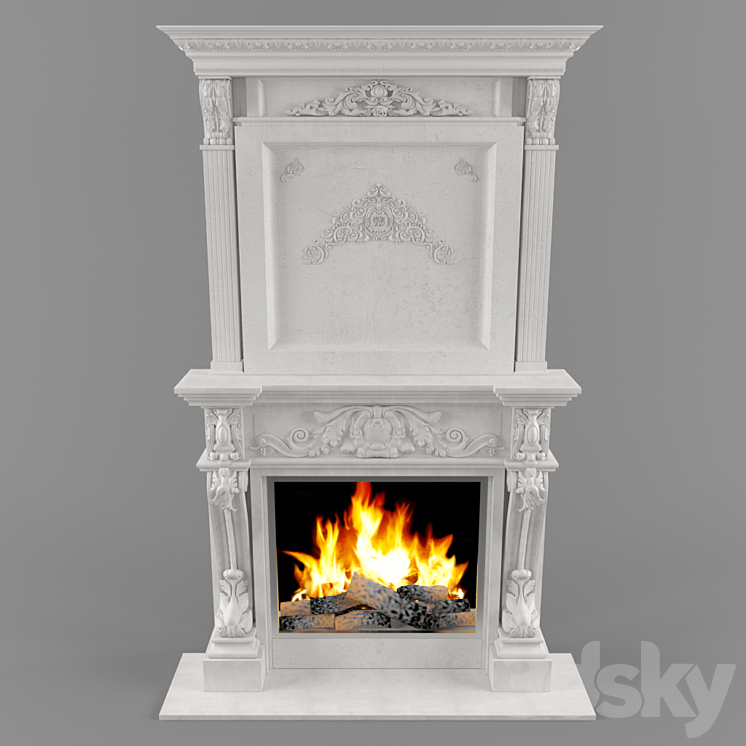 Fireplaces classical 3DS Max - thumbnail 1
