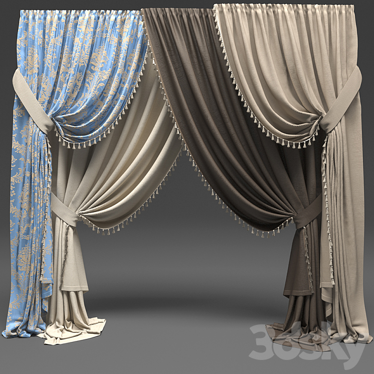 Curtains classic 3DS Max - thumbnail 1