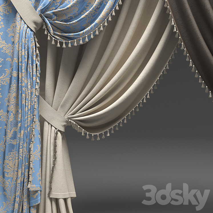 Curtains classic 3DS Max - thumbnail 2