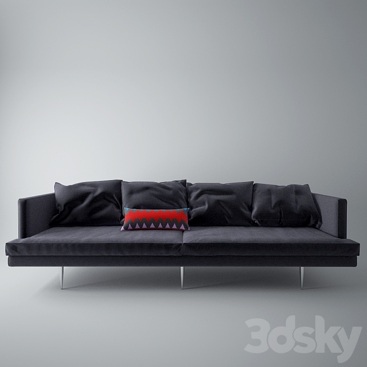 Sofa with pillows 3DS Max - thumbnail 1