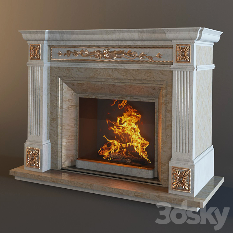 Classic Fireplace 3D 3D Model