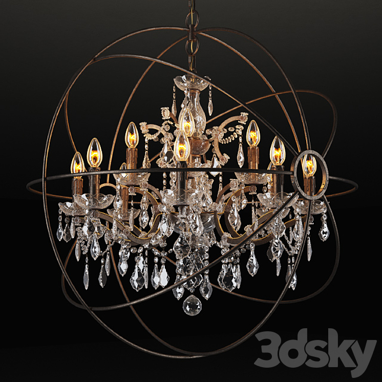 GRAMERCY HOME – IRON ORB CHANDELIER CH014-12-LRR 3DS Max - thumbnail 1