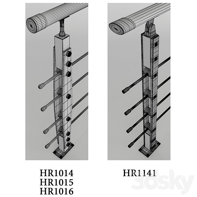 Balusters Titanium HR_1014_1015_1016_1811 3D Model