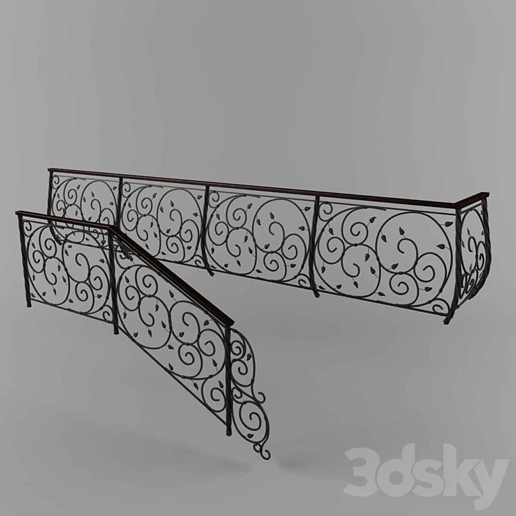 Wrought-iron fence 3DS Max - thumbnail 1