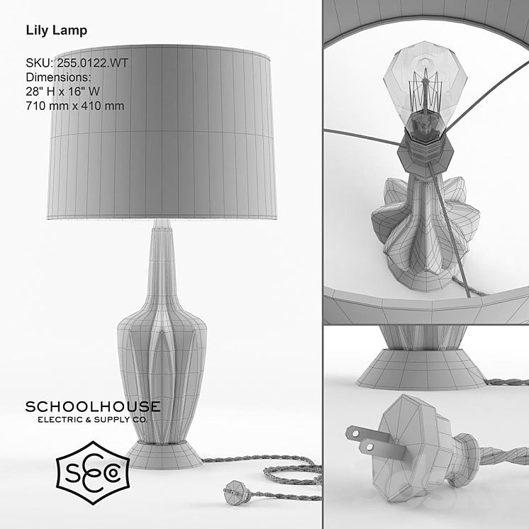 Schoolhouse Electric – Lily Lamp 3DS Max - thumbnail 2