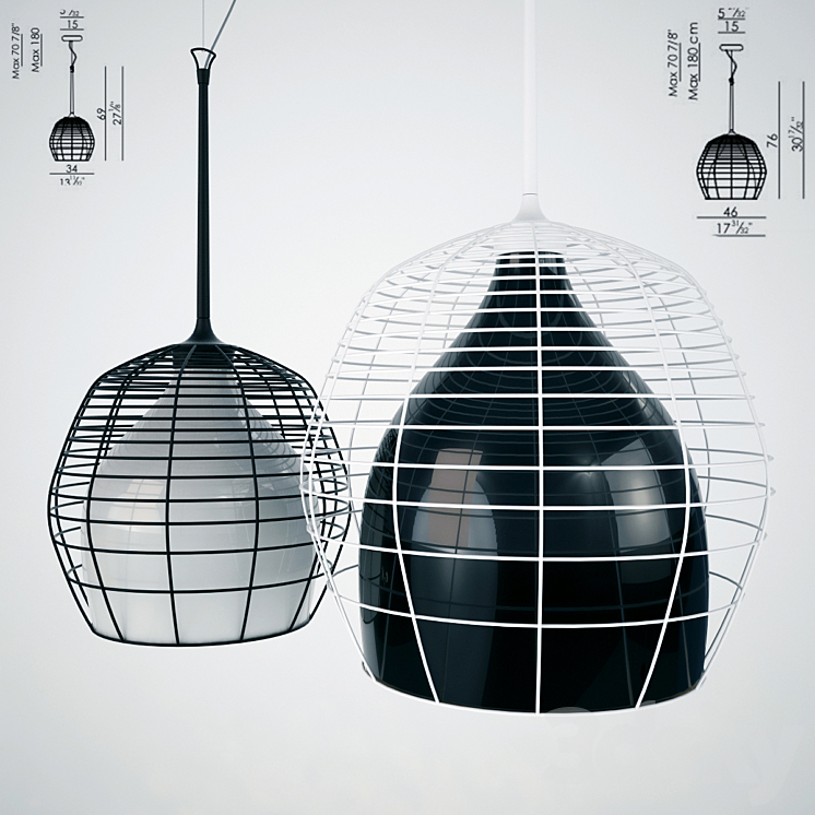 Diesel by Foscarini – Cage Pendant 3DS Max - thumbnail 1